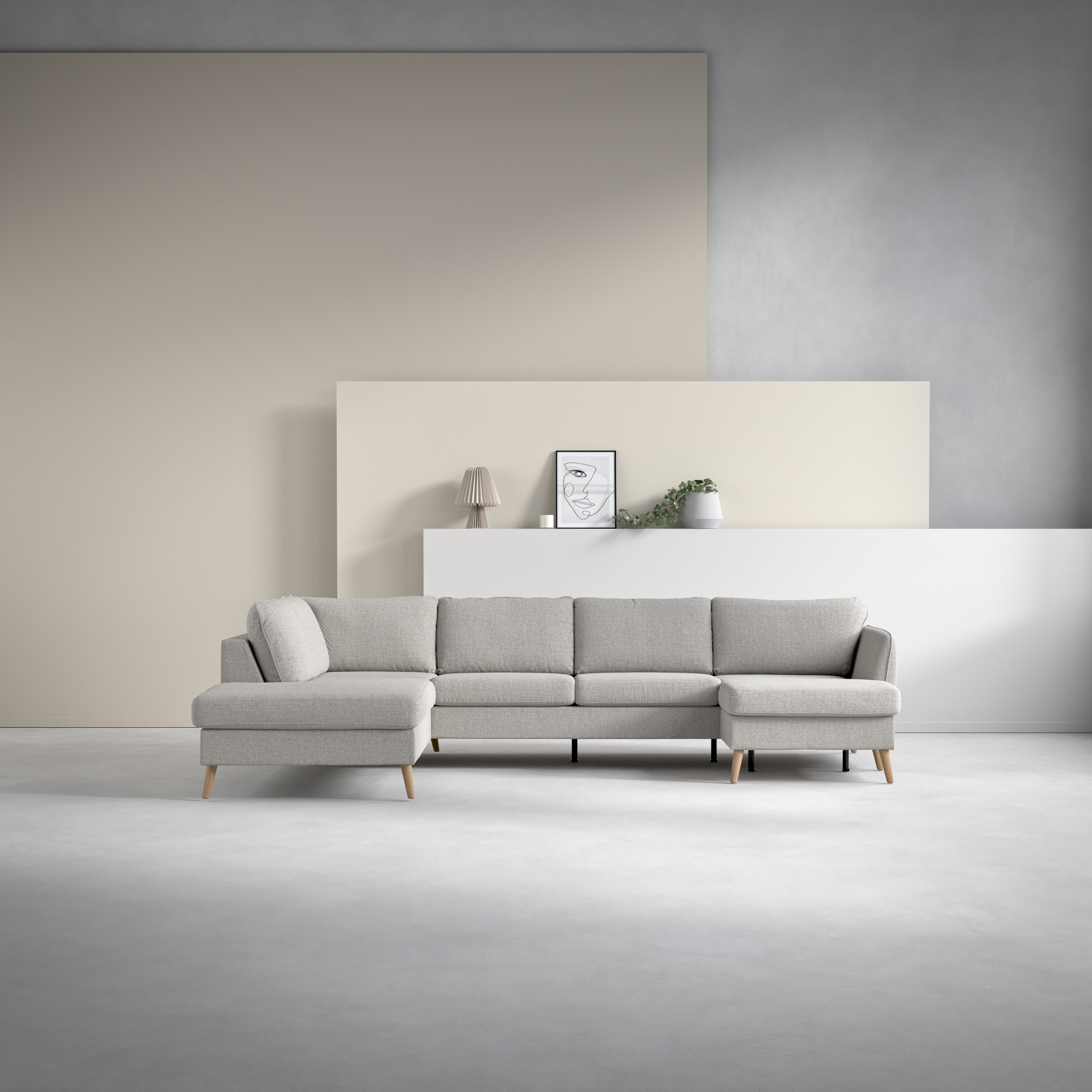 County, 3-sits soffa med divan vänster och schäslong höger