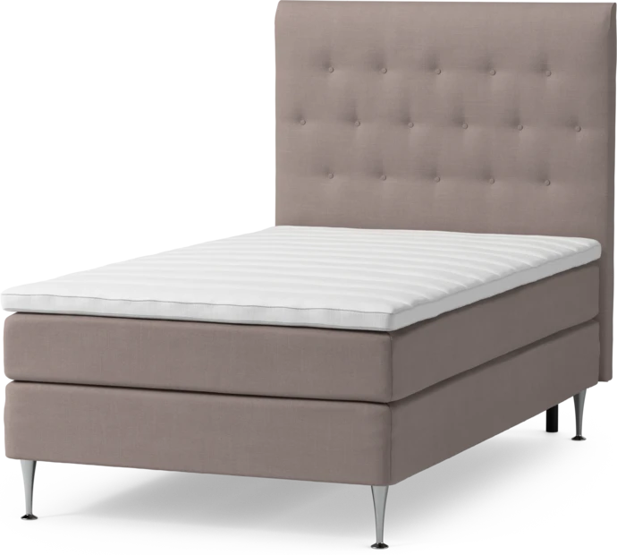 Roma Family, Kontinentalsäng, enkelsäng med bäddmadrass och sänggavel pikerad, B 105-140