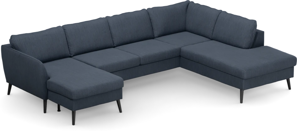 County - 3-sits soffa med schäslong vänster och divan höger - Blå