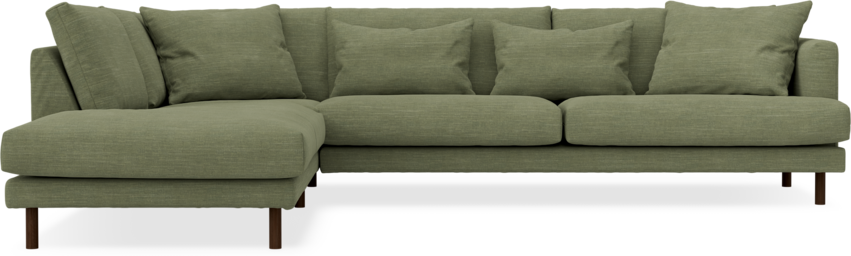 Harper - 3-sits soffa med divan vänster - Grön