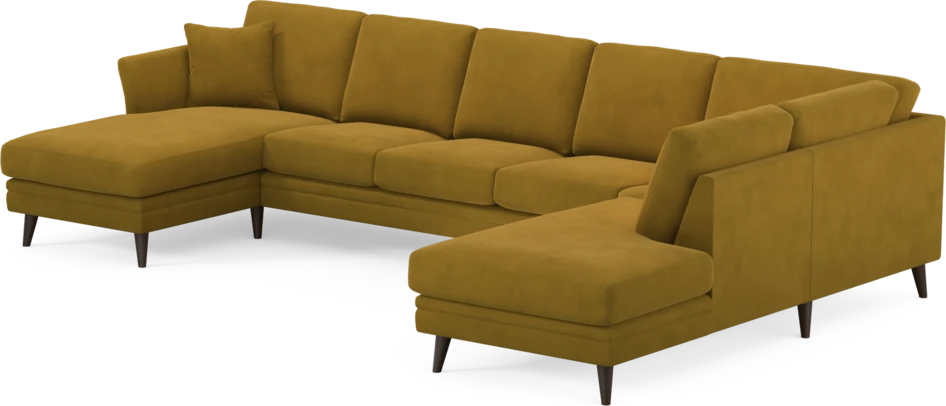 Eden - 3-sits soffa med schäslong vänster och divan höger - Gul