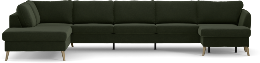 County - 4-sits soffa med divan vänster och schäslong höger - Grön