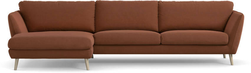 Madison Lux - 3-sits soffa med schäslong vänster - Röd