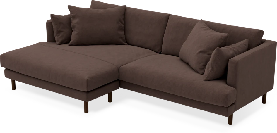 Harper - 4-sits med schäslong XL vänster - Brun