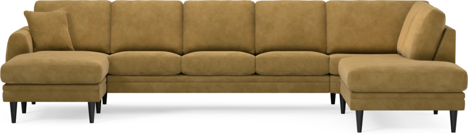 Eden - 3-sits soffa med schäslong vänster och divan höger - Gul