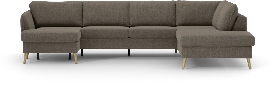 County - 3-sits soffa med schäslong vänster och divan höger - Brun