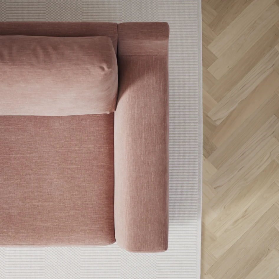 Friday - 2-sits soffa med två schäslonger - Rosa