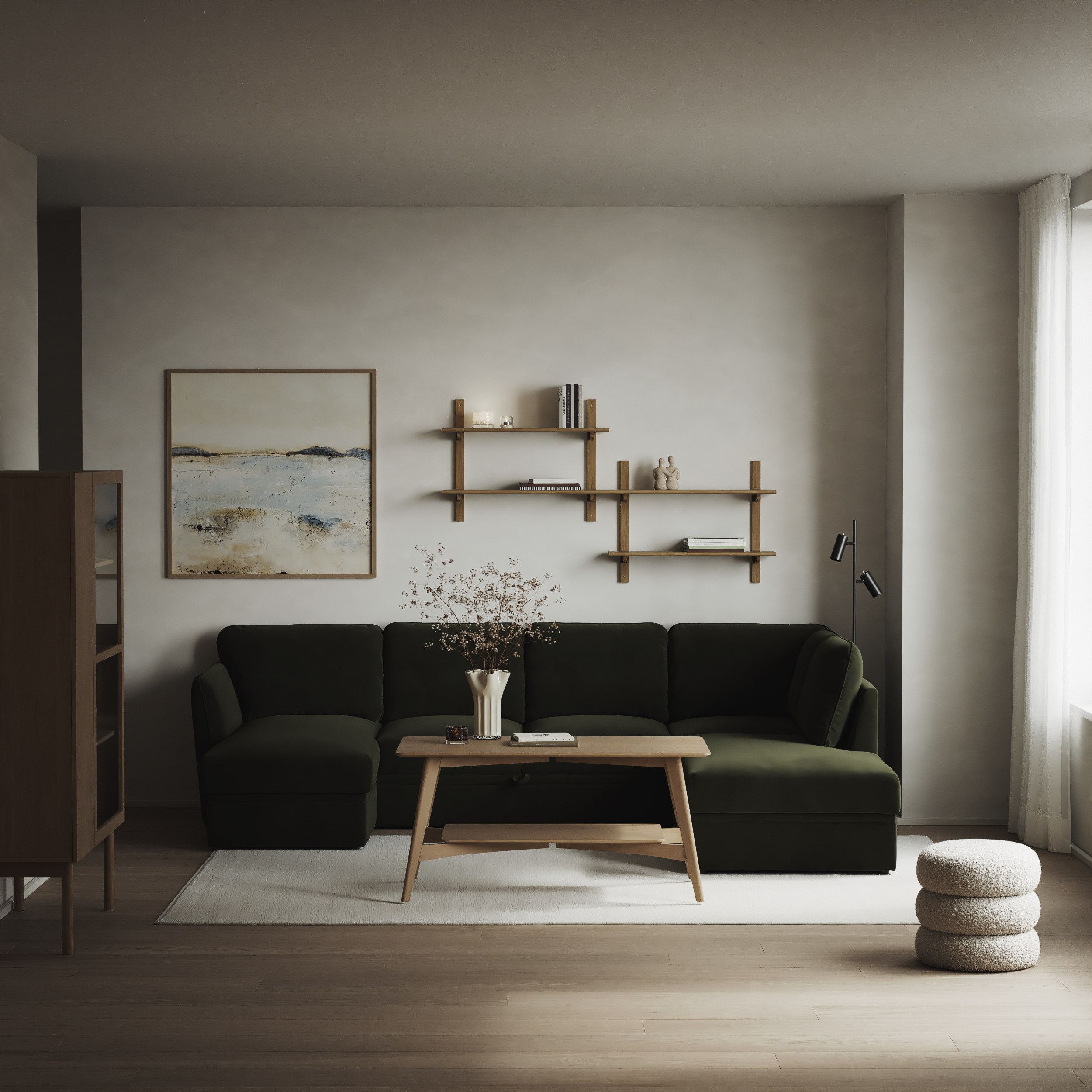 Öland - Bäddsoffa med schäslong vänster och divan höger - inspiration