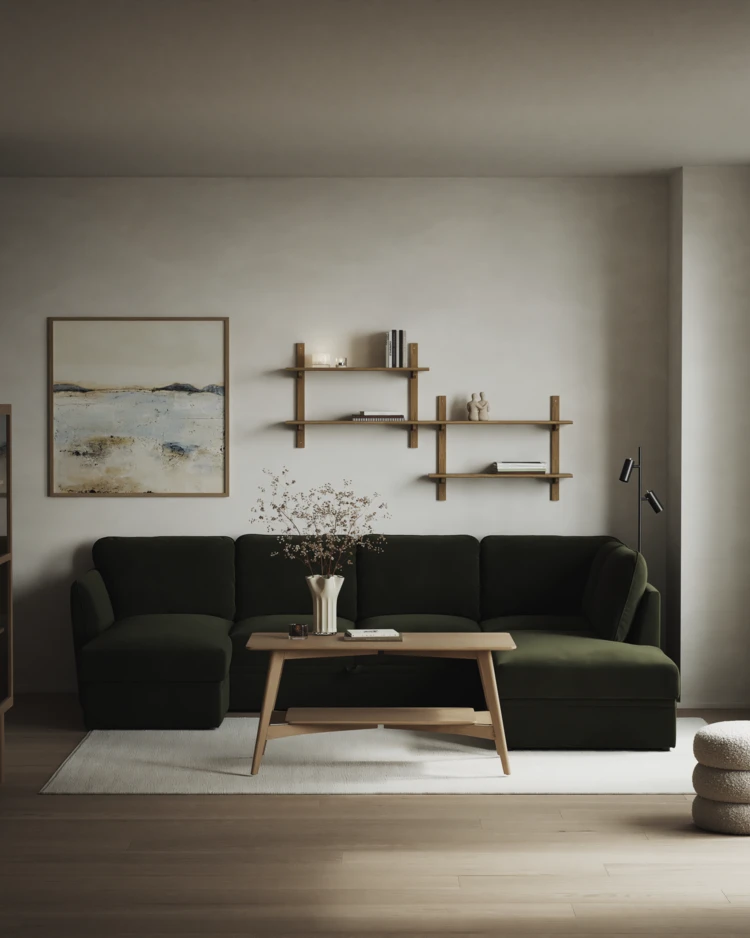 Öland - Bäddsoffa med schäslong vänster och divan höger - inspiration