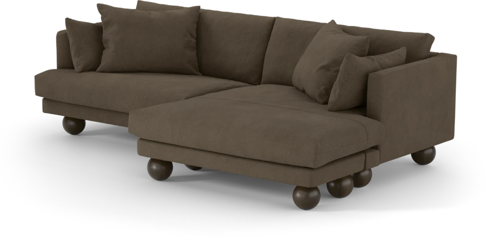 Harper - 4-sits med schäslong XL höger - Brun