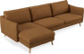 Madison Lux - 3-sits soffa med schäslong vänster - Brun