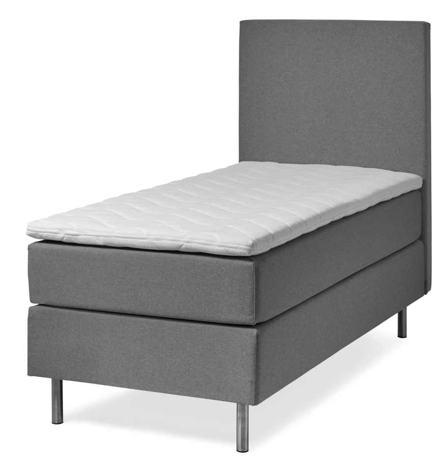 Pisa Grand - Kontinentalsäng, enkelsäng med bäddmadrass och sänggavel - Svart