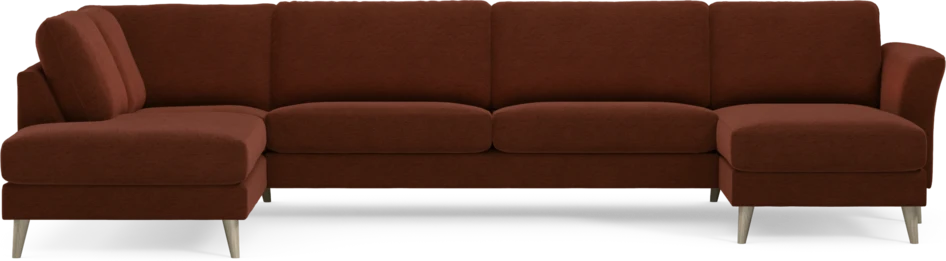 Bridge - 3-sits soffa med divan vänster och schäslong höger - Orange