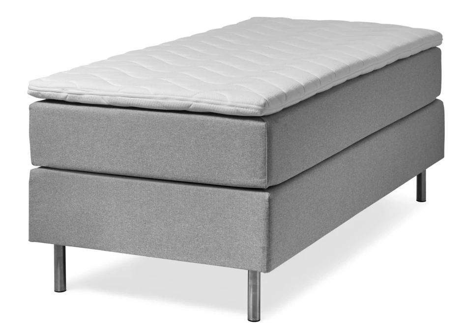 Pisa Grand - Kontinentalsäng, enkelsäng med bäddmadrass - Grå