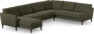 Bridge - Hörnsoffa, 3+2-sits med schäslong vänster - Grön