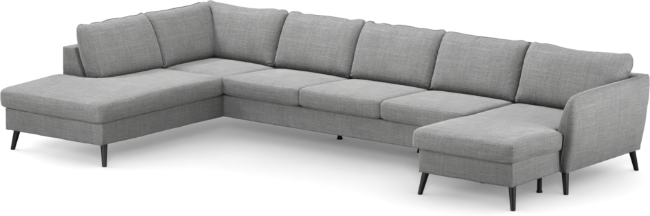 County - 4-sits soffa med divan vänster och schäslong höger - Grå