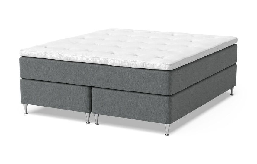 Dream Delux - Kontinentalsäng, dubbelsäng med bäddmadrass Sleep Delux vit - Grå