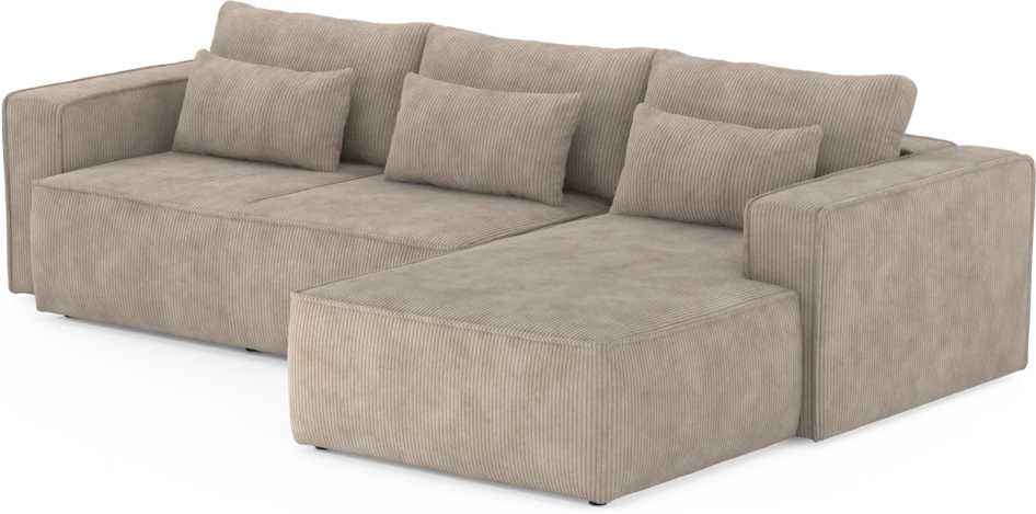 Ide - Bäddsoffa 3-sits med schäslong höger - Beige