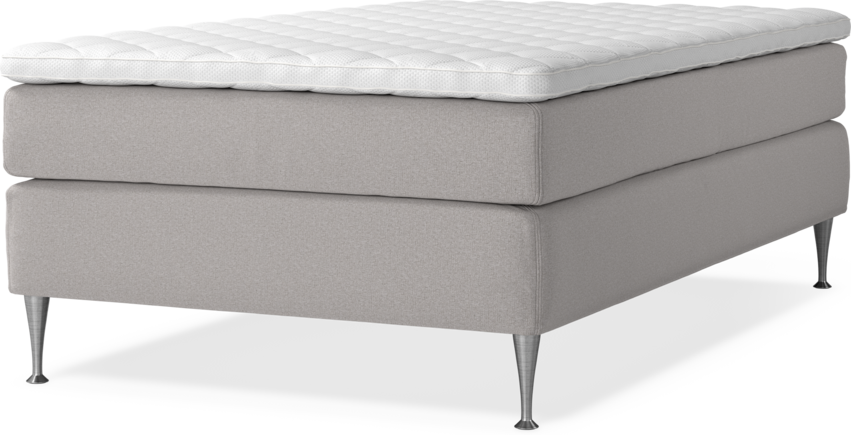 Delux Sense - Kontinentalsäng, enkelsäng 120 cm med bäddmadrass - Grå