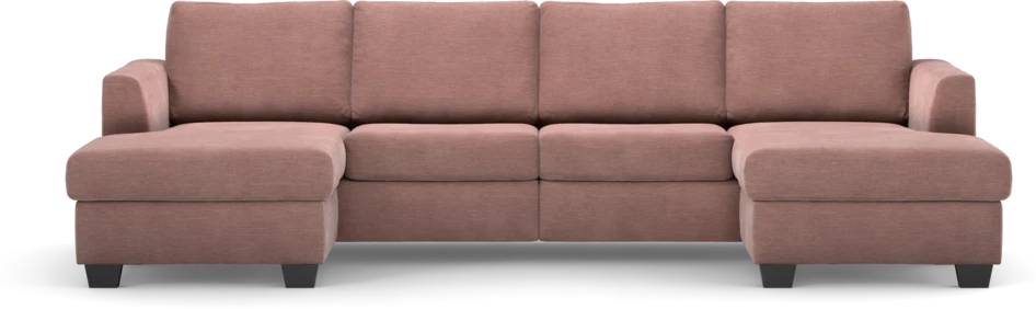 Friday - 2-sits soffa med två schäslonger - Rosa