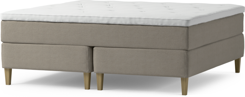 Delux Exclusive - Kontinentalsäng, dubbelsäng med bäddmadrass och sängben - Beige