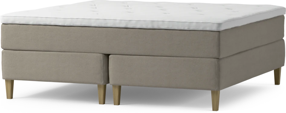 Delux Exclusive - Kontinentalsäng, dubbelsäng med bäddmadrass och sängben - Beige