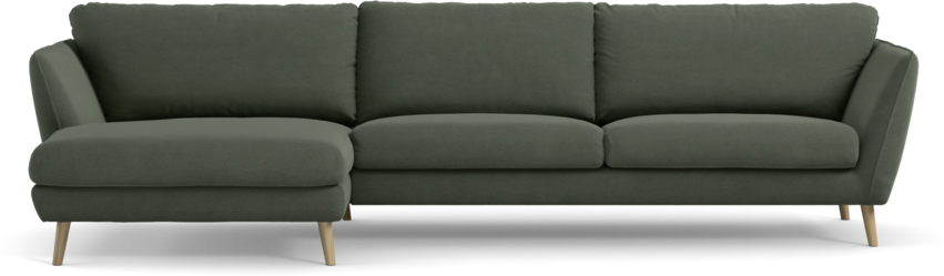 Madison Lux - 3-sits soffa med schäslong vänster - Grön
