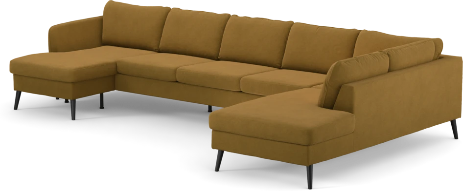 County - 4-sits soffa med schäslong vänster och divan höger - Gul