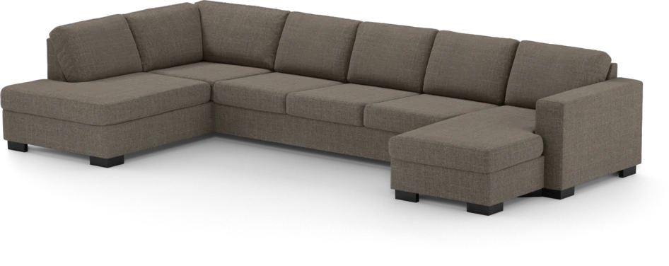 Nevada - 4-sits soffa med divan vänster och schäslong höger - Brun