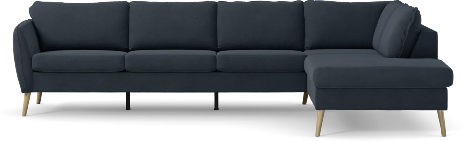 County - 3-sits soffa med divan höger - Blå