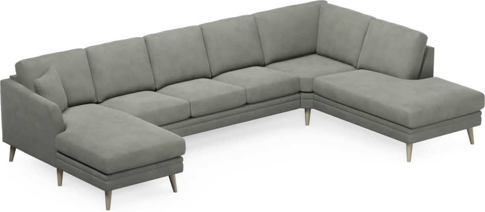 Eden - 3-sits soffa med schäslong vänster och divan höger - Grå