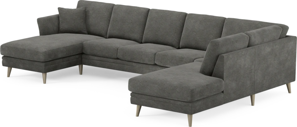 Eden - 3-sits soffa med schäslong vänster och divan höger - Grå