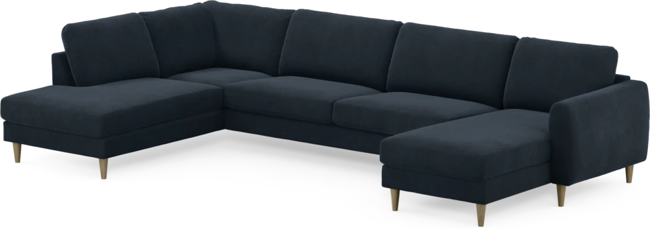 Bridge - 3-sits soffa med divan vänster och schäslong höger - Blå