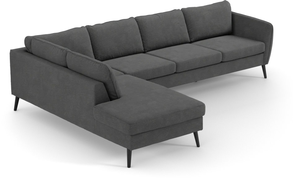 County - 3-sits soffa med divan vänster - Grå