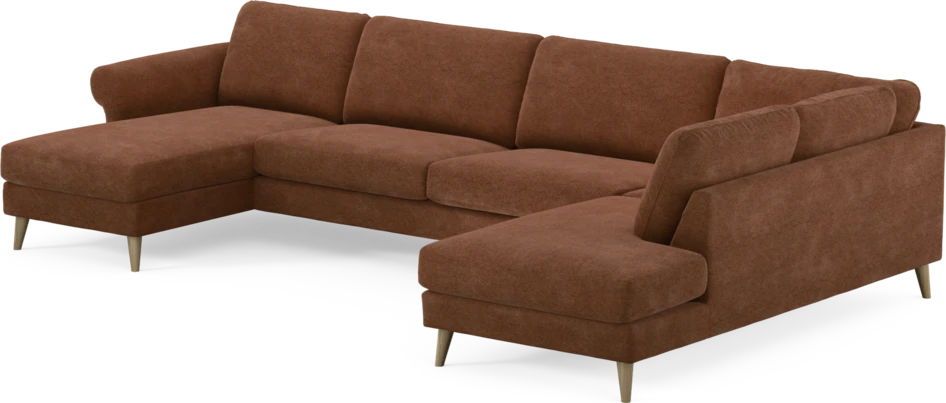 Bridge - 3-sits soffa med schäslong vänster och divan höger - Orange