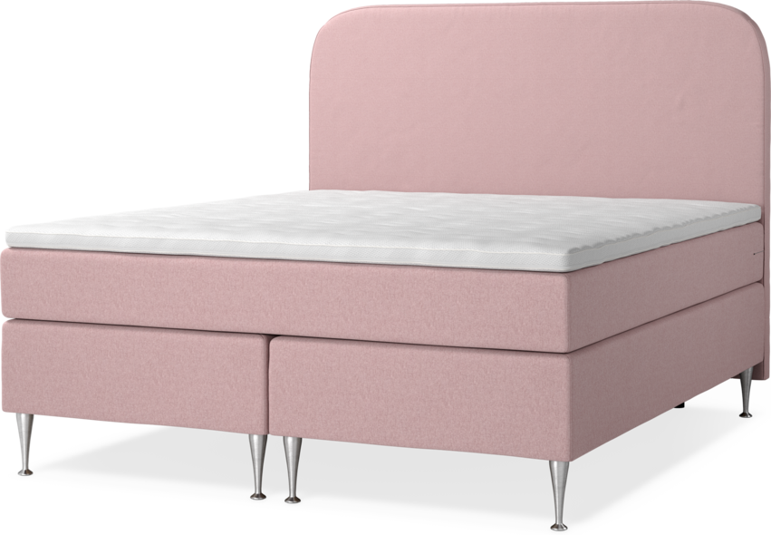 New York - Kontinentalsäng, dubbelsäng med bäddmadrass, sängben och sänggavel slät - Rosa