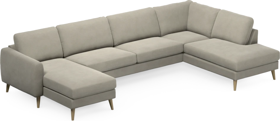 Bridge - 3-sits soffa med schäslong vänster och divan höger - Brun