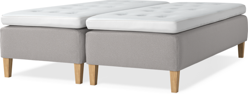 Delux Sense - Ramsäng, dubbelsäng med bäddmadrass - Grå