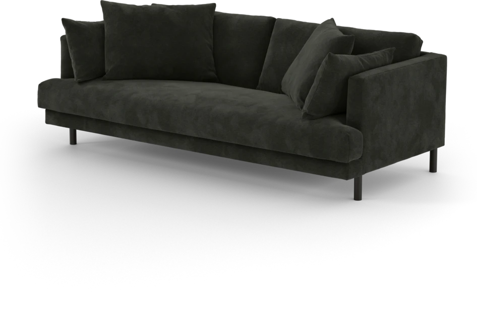Harper - 3-sits soffa, hel dyna - Svart