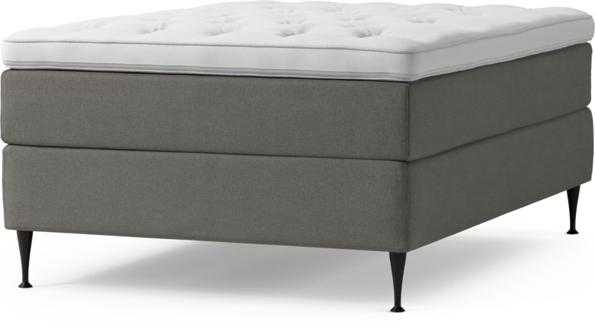 Delux Dream - Kontinentalsäng, enkelsäng 140 cm med bäddmadrass och sängben - Grå