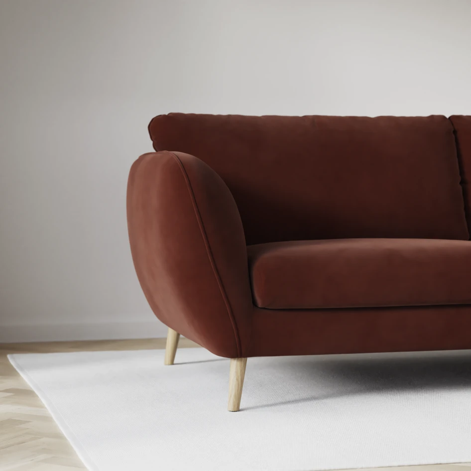 Madison Lux - Hörnsoffa med schäslong höger - Orange