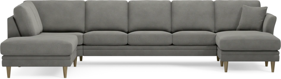 Eden - 3-sits soffa med divan vänster och schäslong höger - Grå