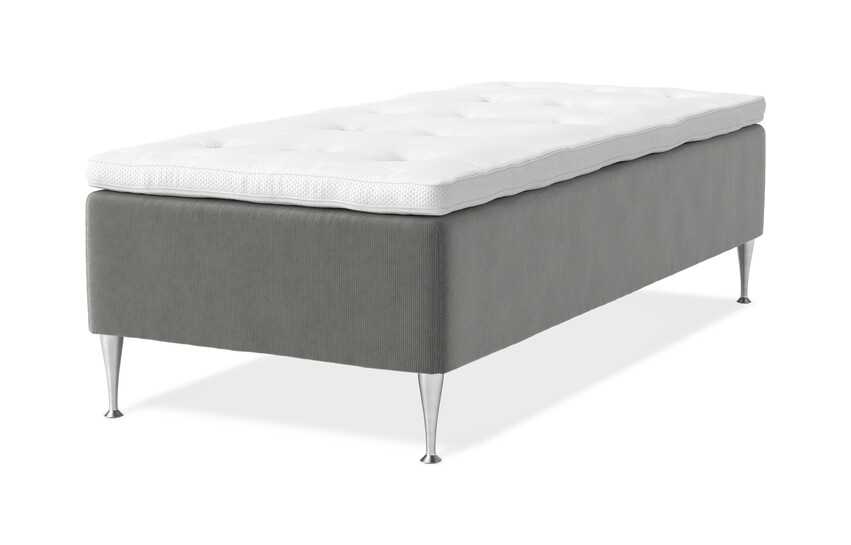 Dream Delux - Ramsäng, enkelsäng med bäddmadrass Sleep Delux vit - Grå