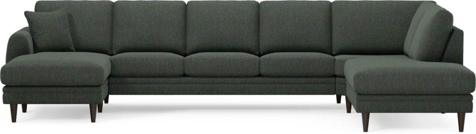 Eden - 3-sits soffa med schäslong vänster och divan höger - Grön