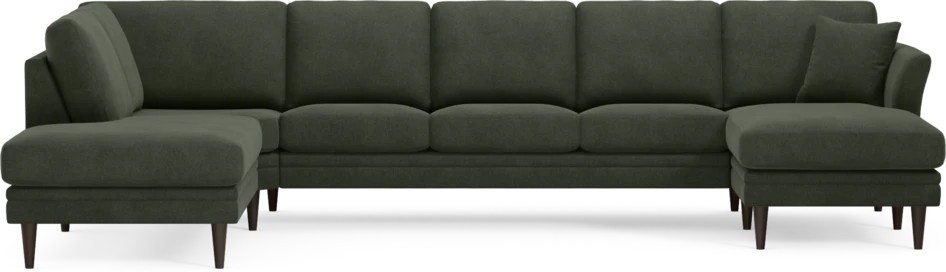 Eden - 3-sits soffa med divan vänster och schäslong höger - Grön