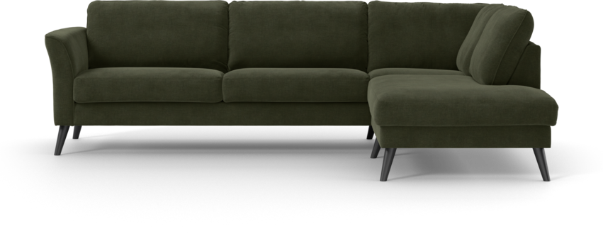 Bridge - 3-sits soffa med divan höger - Grön