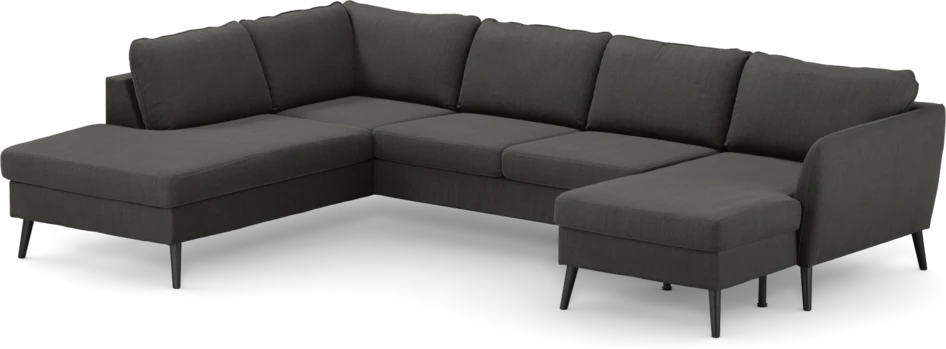 County - 3-sits soffa med divan vänster och schäslong höger - Grå