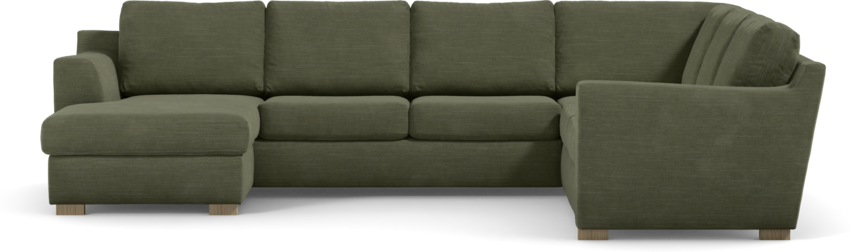 Friday - Hörnsoffa, 3+2-sits med schäslong vänster - Grön
