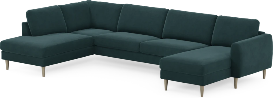 Bridge - 3-sits soffa med divan vänster och schäslong höger - Blå