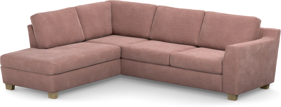 Friday - 2,5-sits soffa med divan vänster - Rosa